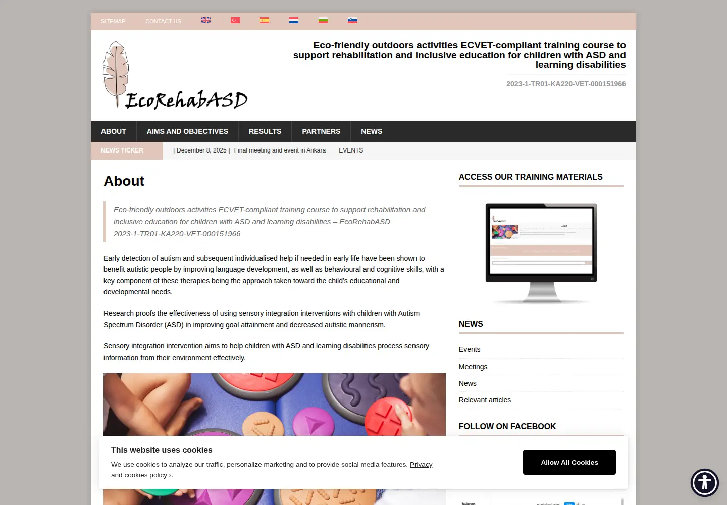 Screenshot of childrendevelopment.eu