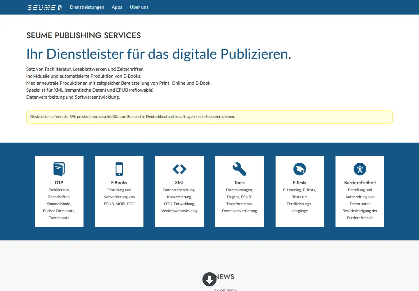 Screenshot of seume.eu