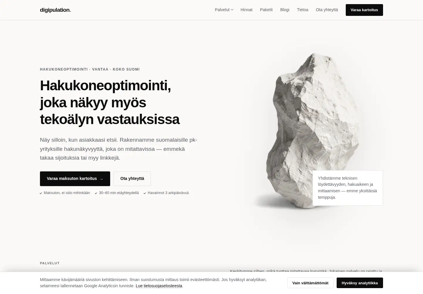 Screenshot of digipulation.fi