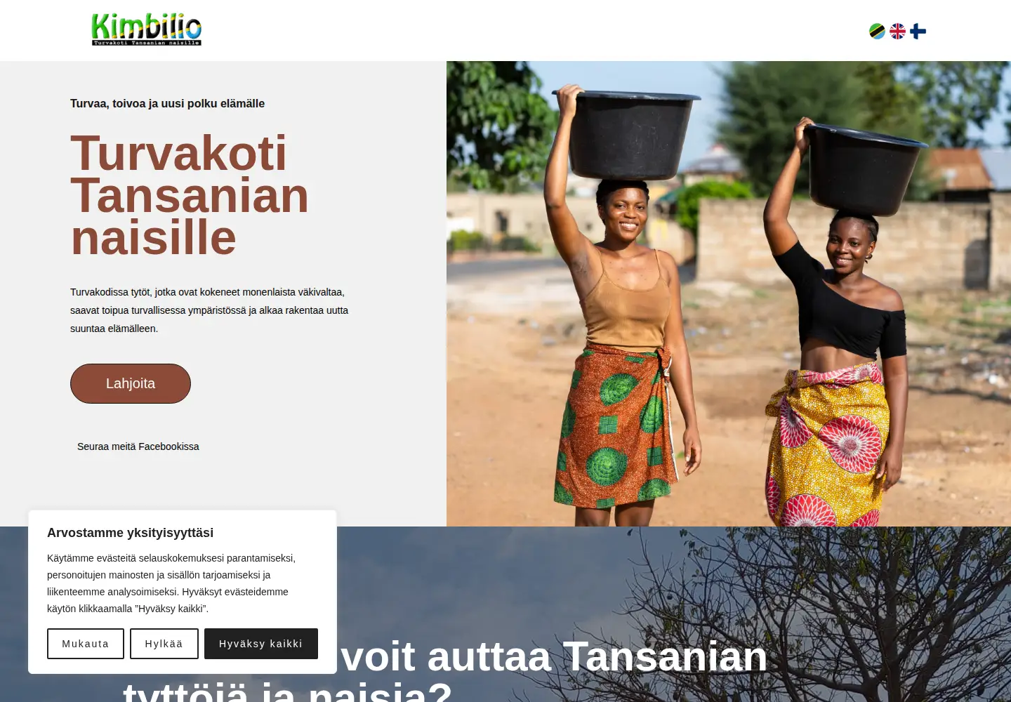 Screenshot of kimbilio.fi