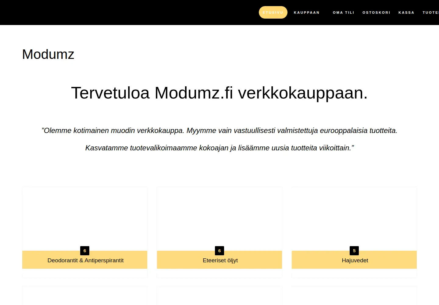 Screenshot of modumz.fi