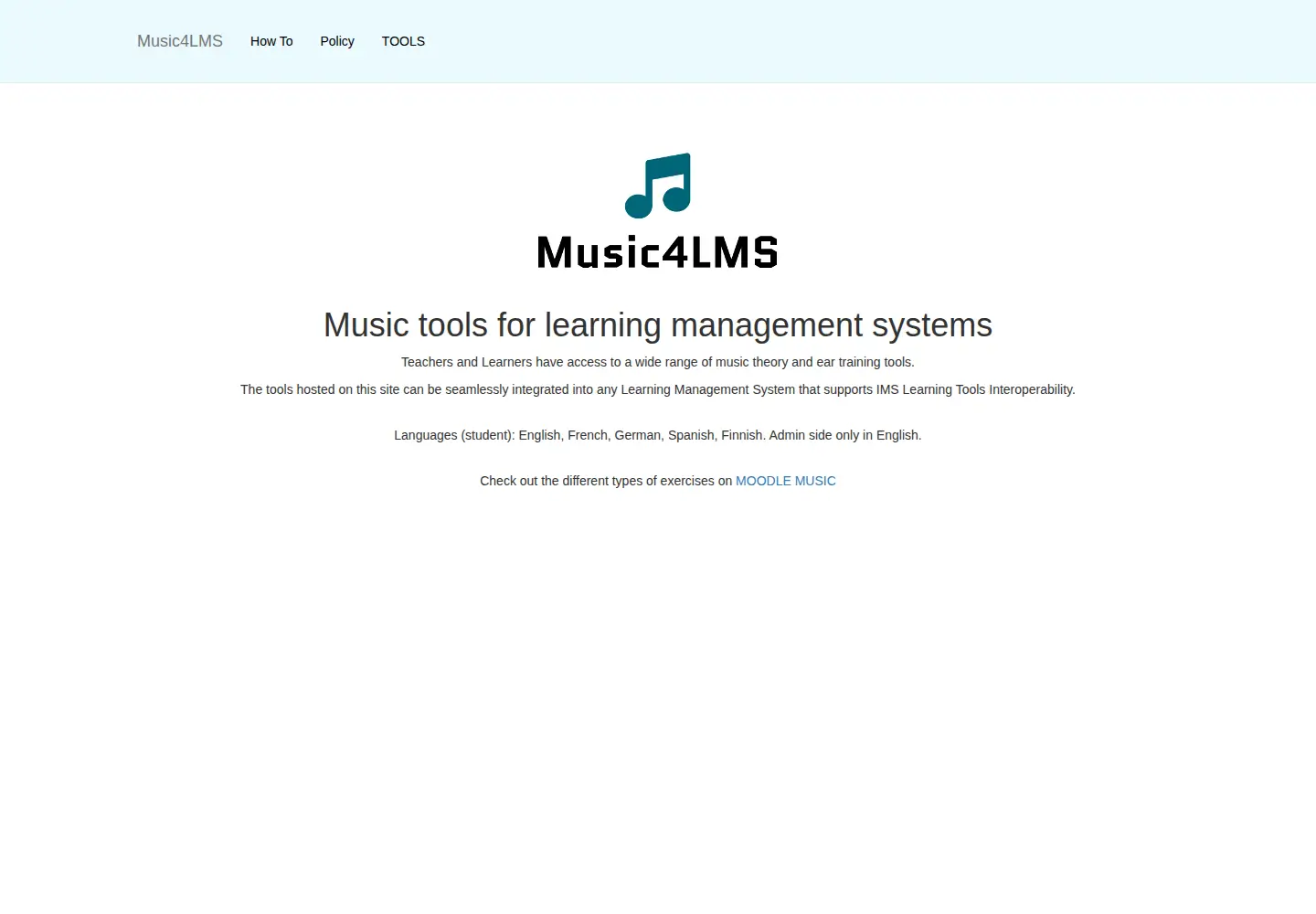 Captured homepage of music4lms.fi in the current scan