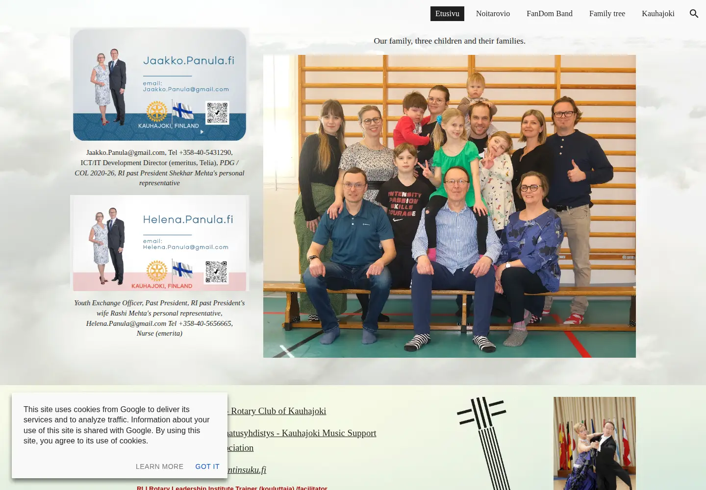 Captured homepage of panula.fi in the current scan