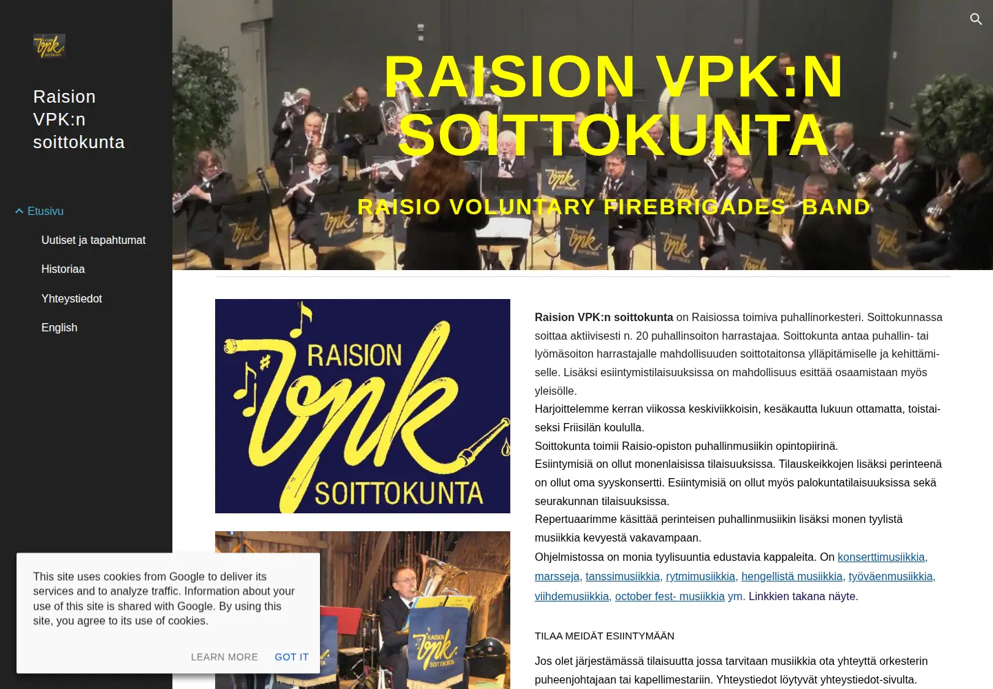 Captured homepage of rvpksk.fi in the current scan