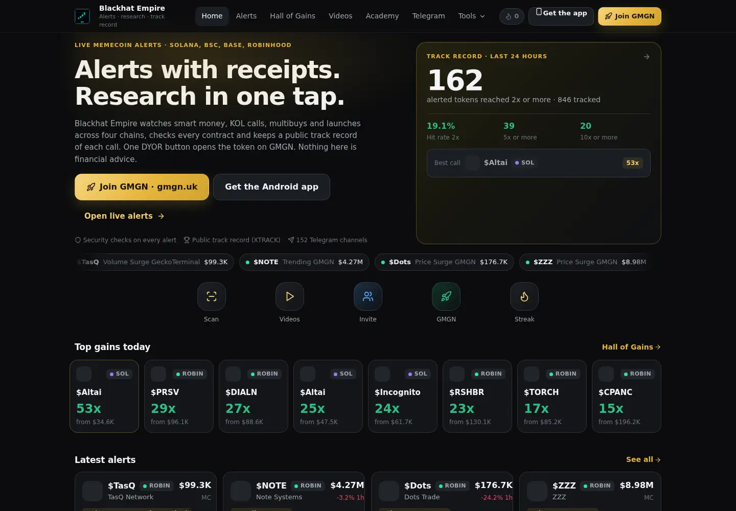 Screenshot of blackhat.finance