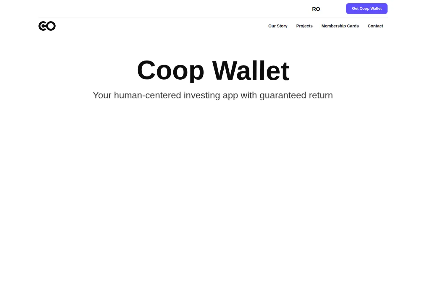 Captured homepage of coopwallet.finance in the current scan