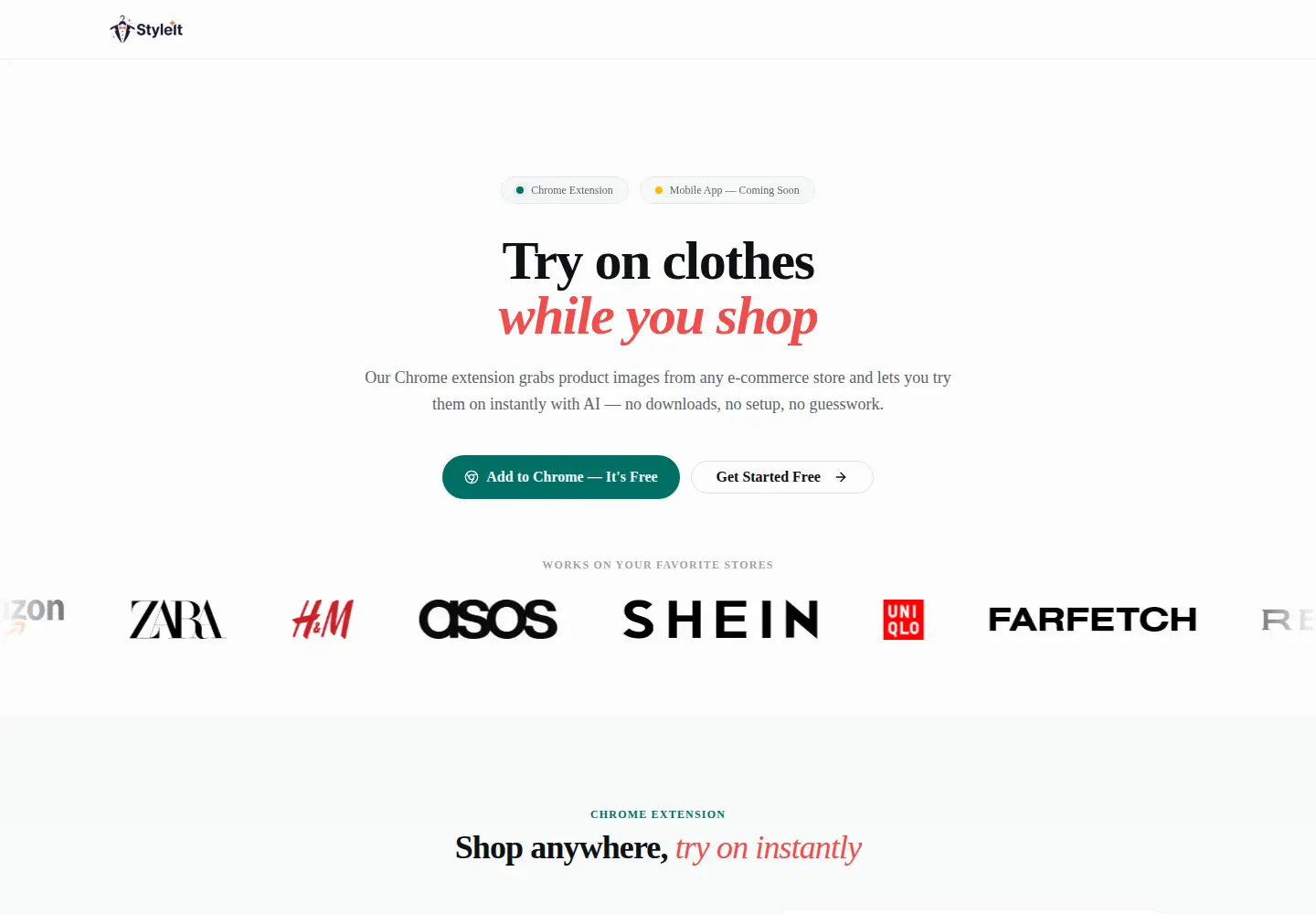 Screenshot of styleit.fit