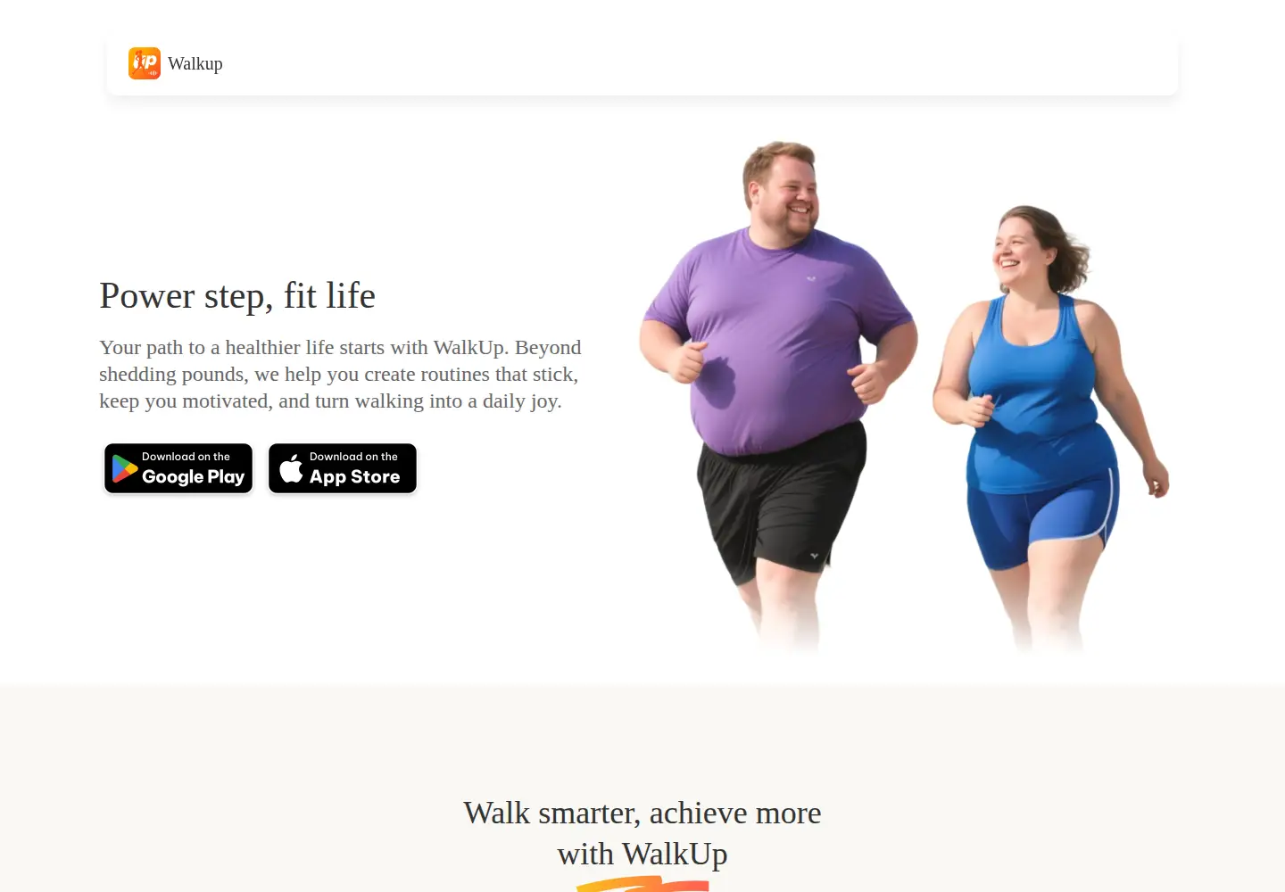 Screenshot of walkup.fit