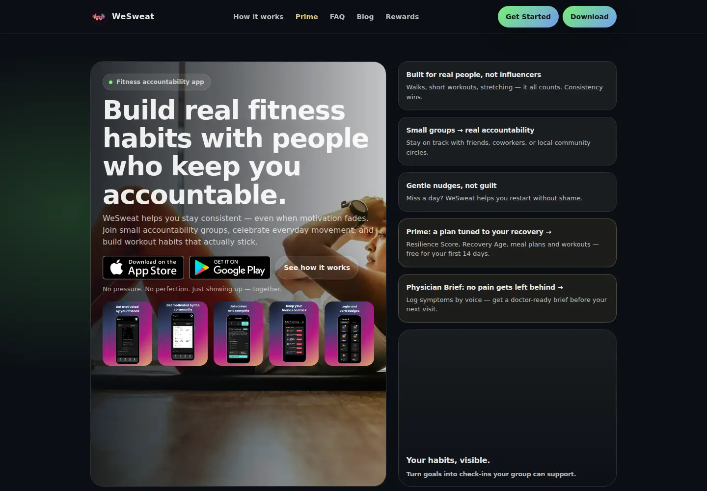 Screenshot of wesweat.fit