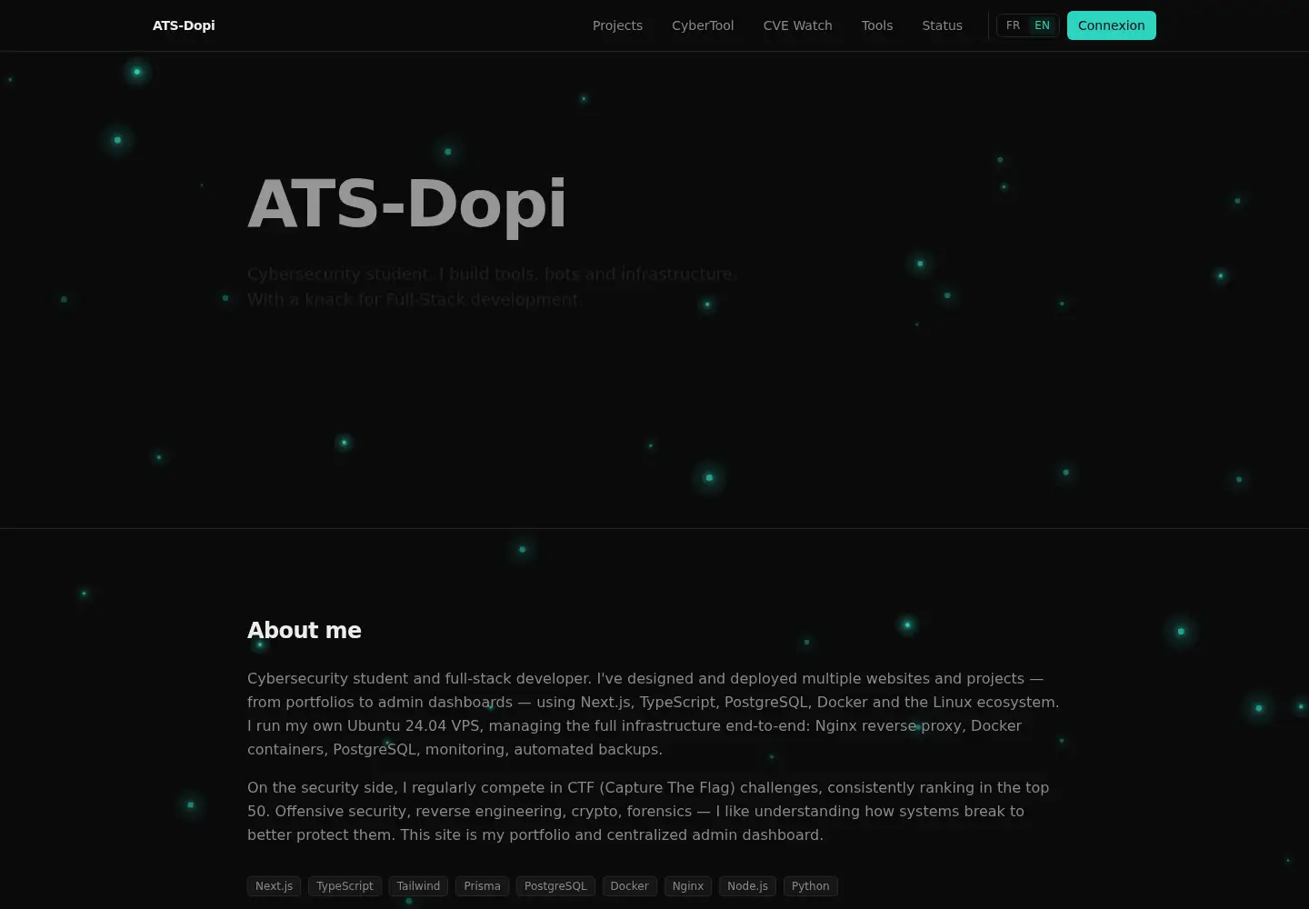 Captured homepage of atspro.fr in the current scan