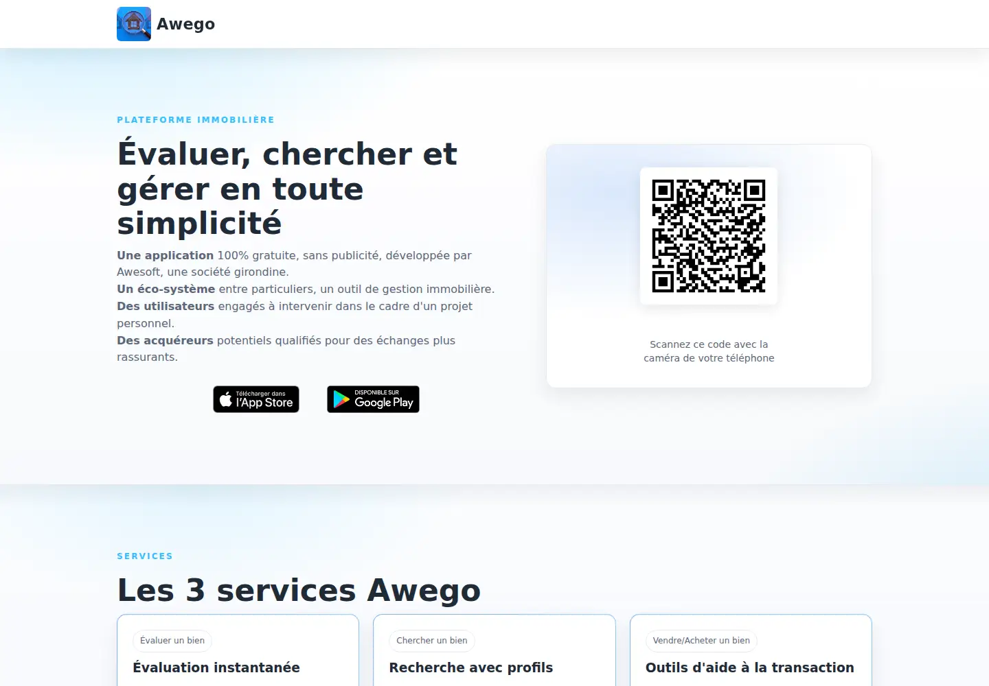 Captured homepage of awego.fr in the current scan