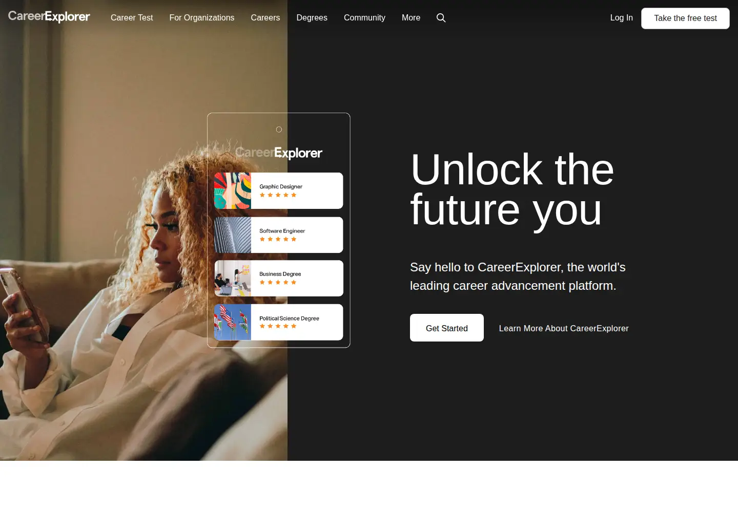 Screenshot of careerexplorer.com