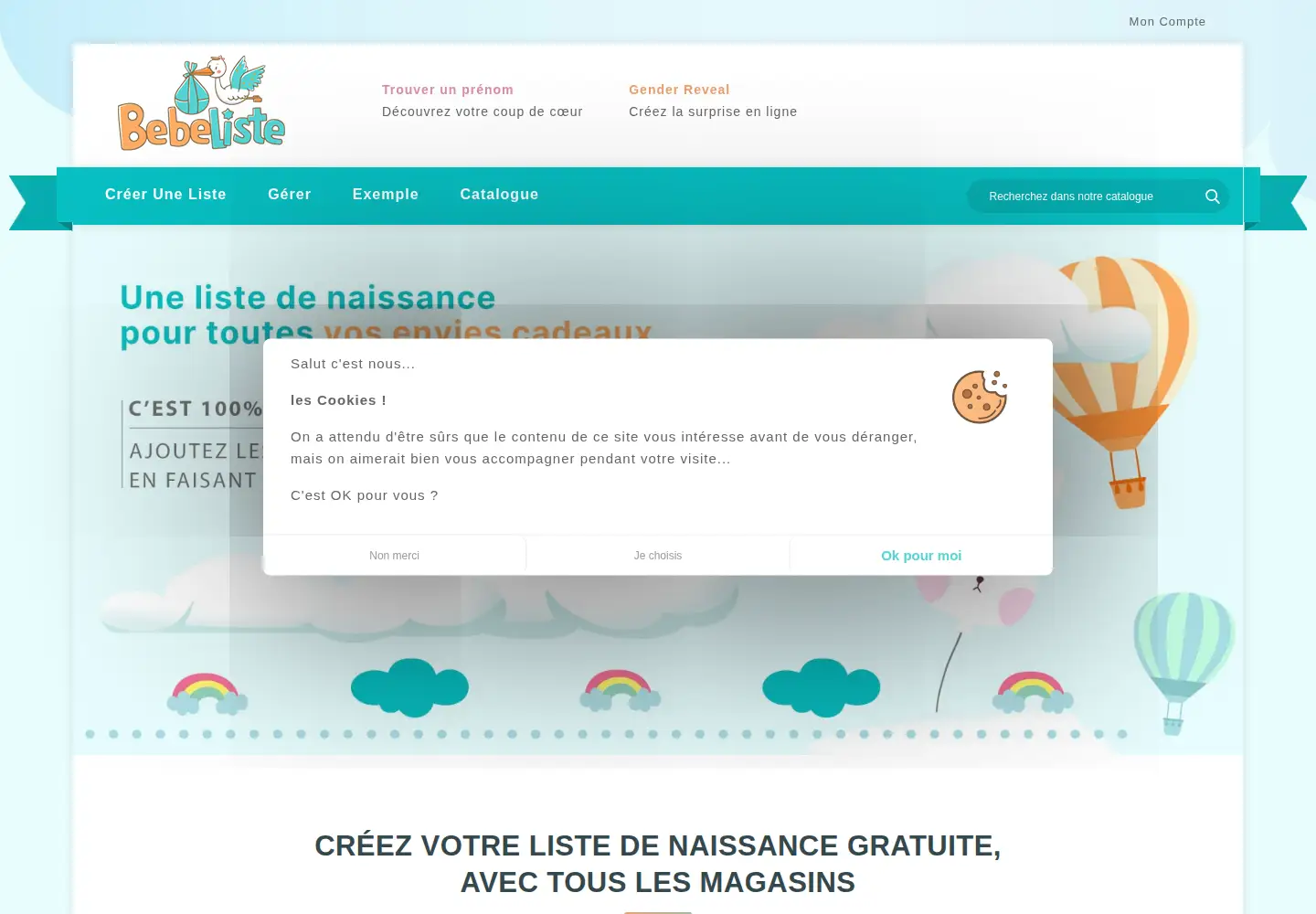 Screenshot of bebeliste.fr
