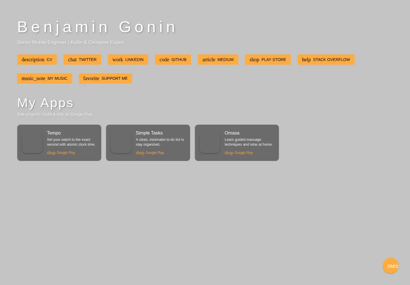 Captured homepage of benju.fr in the current scan