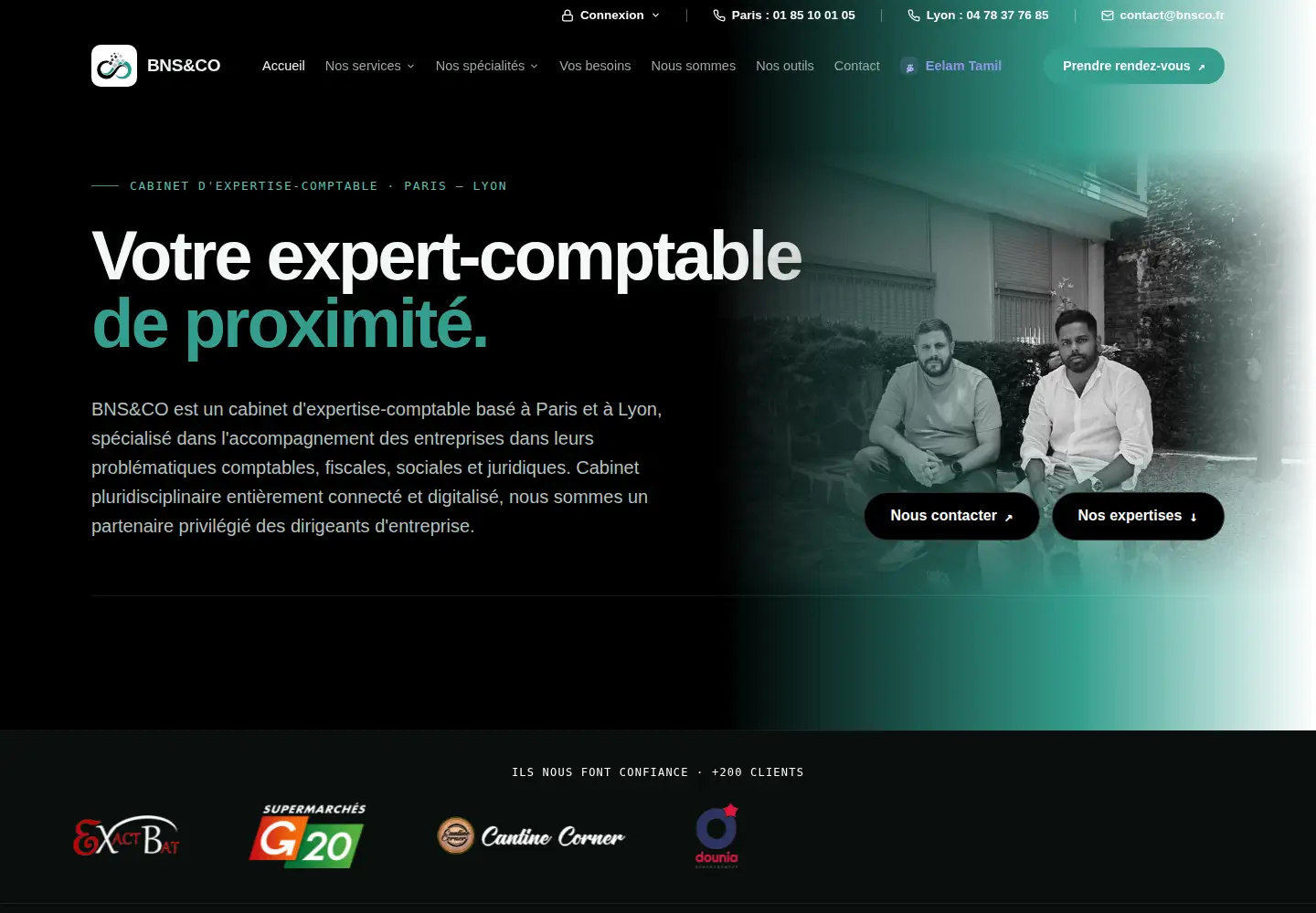 Captured homepage of bnsco.fr in the current scan