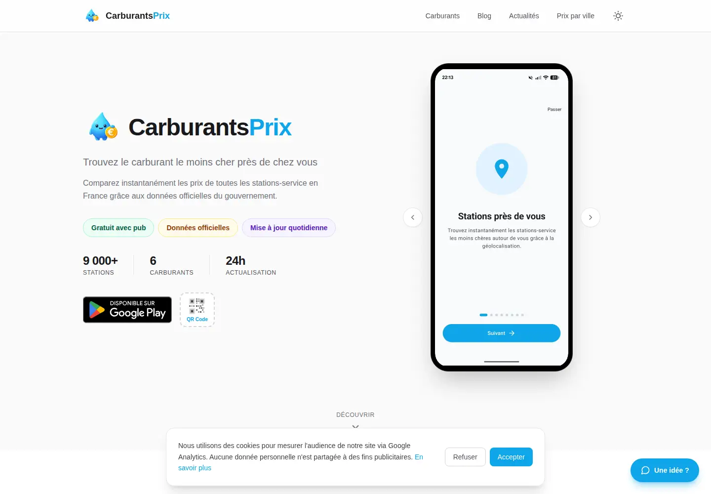 Screenshot of carburantsprix.fr