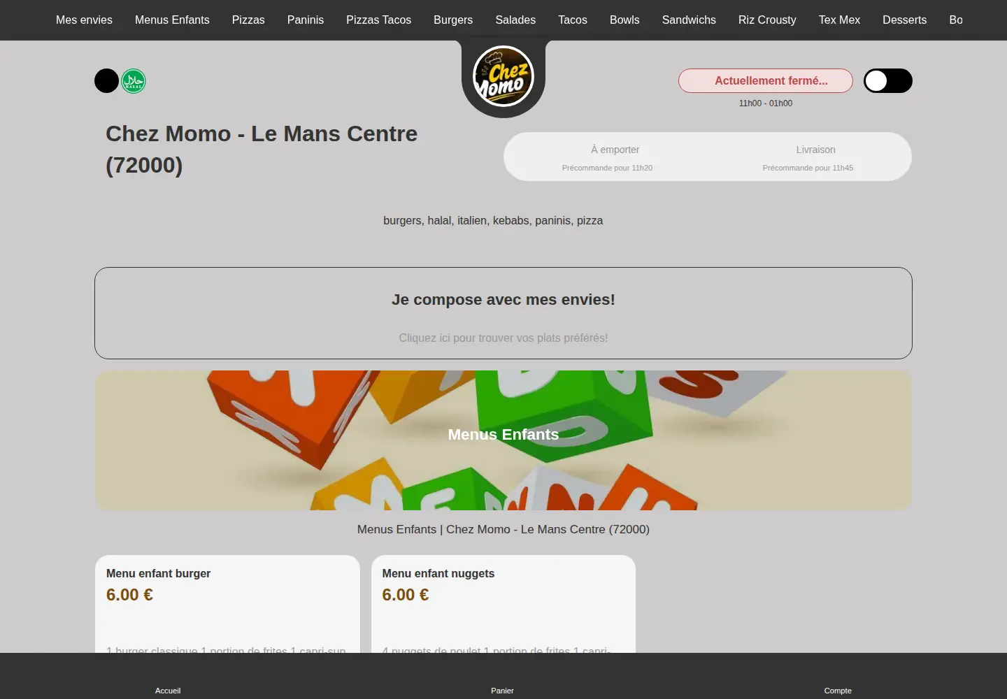 Screenshot of chez-momo.fr