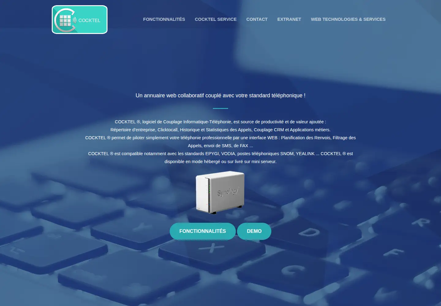 Captured homepage of cocktel.fr in the current scan
