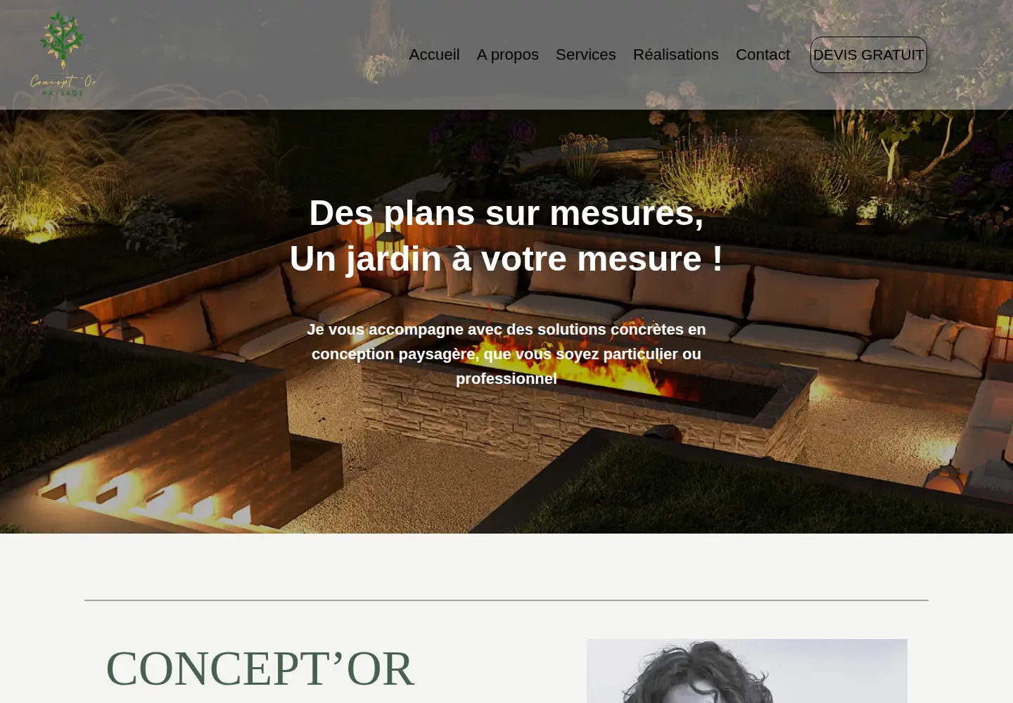 Captured homepage of conceptorpaysage.fr in the current scan