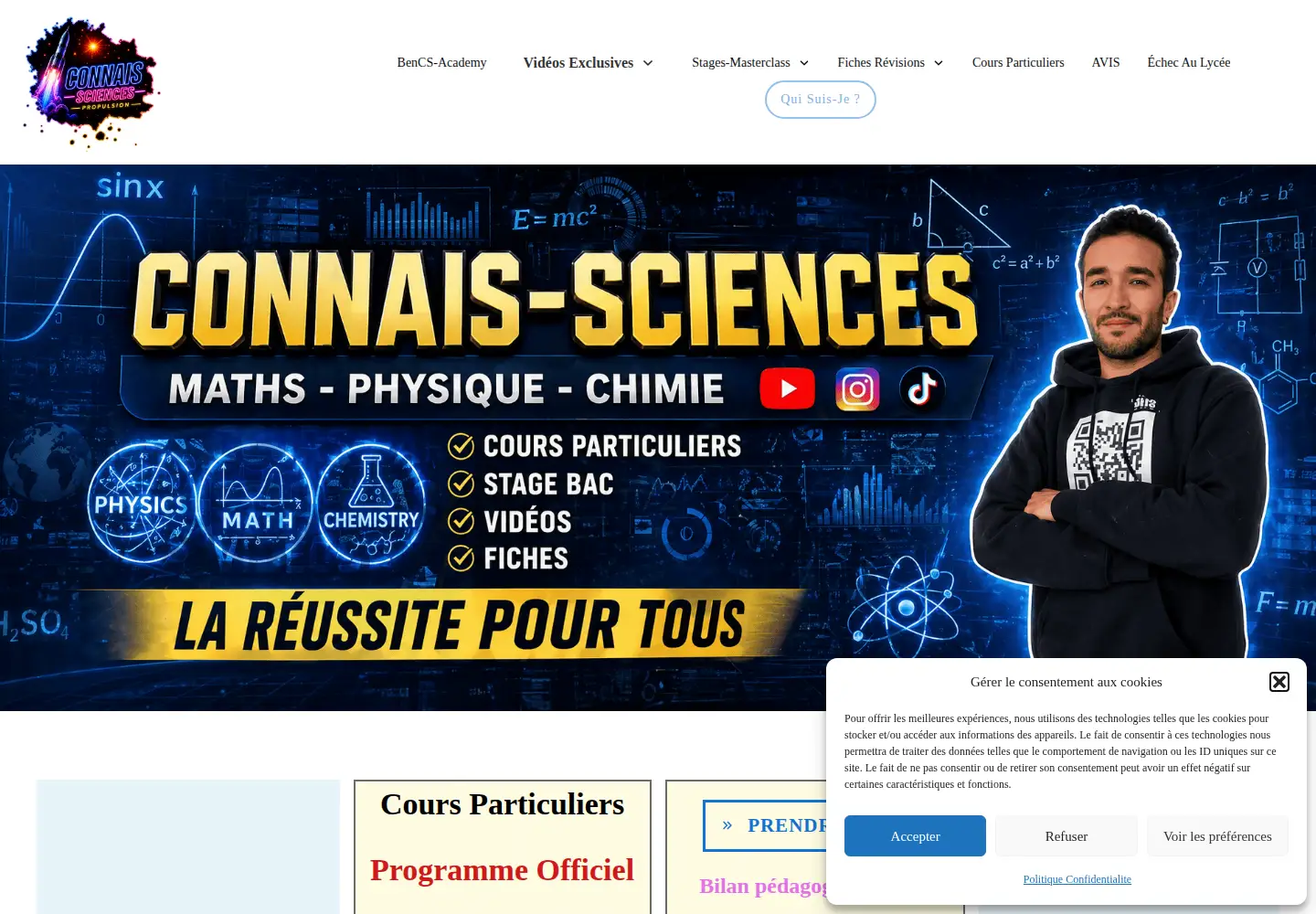 Screenshot of connais-sciences.fr