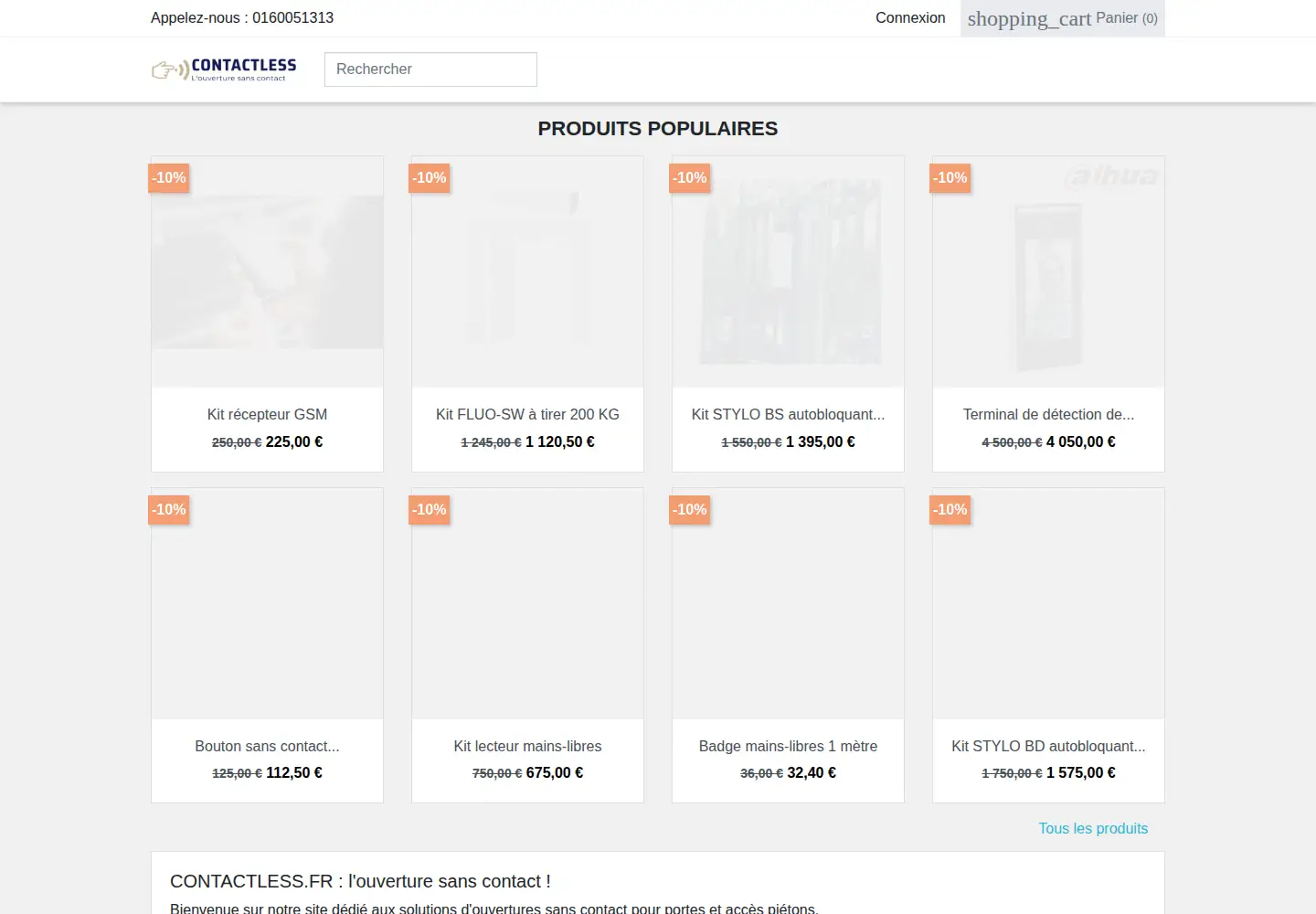 Screenshot of contactless.fr