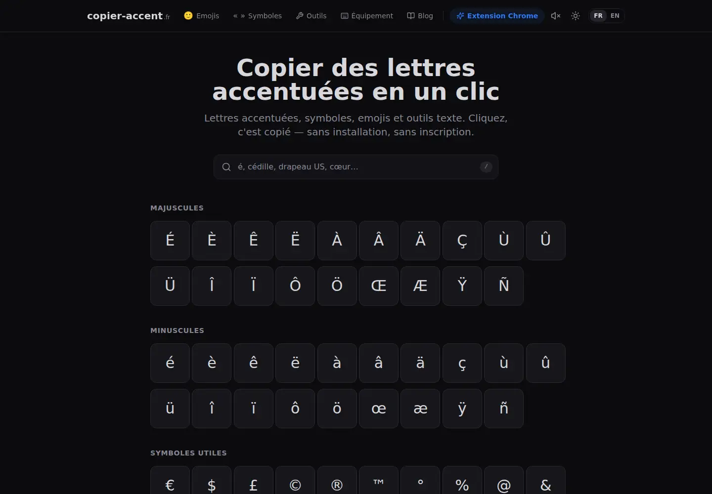 Screenshot of copier-accent.fr