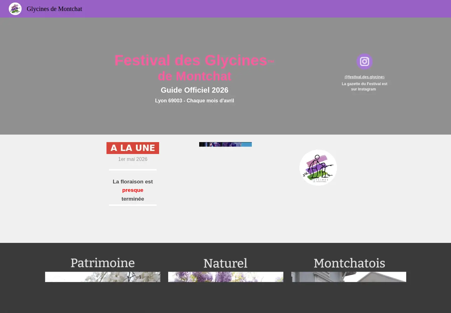 Screenshot of festival-des-glycines.fr