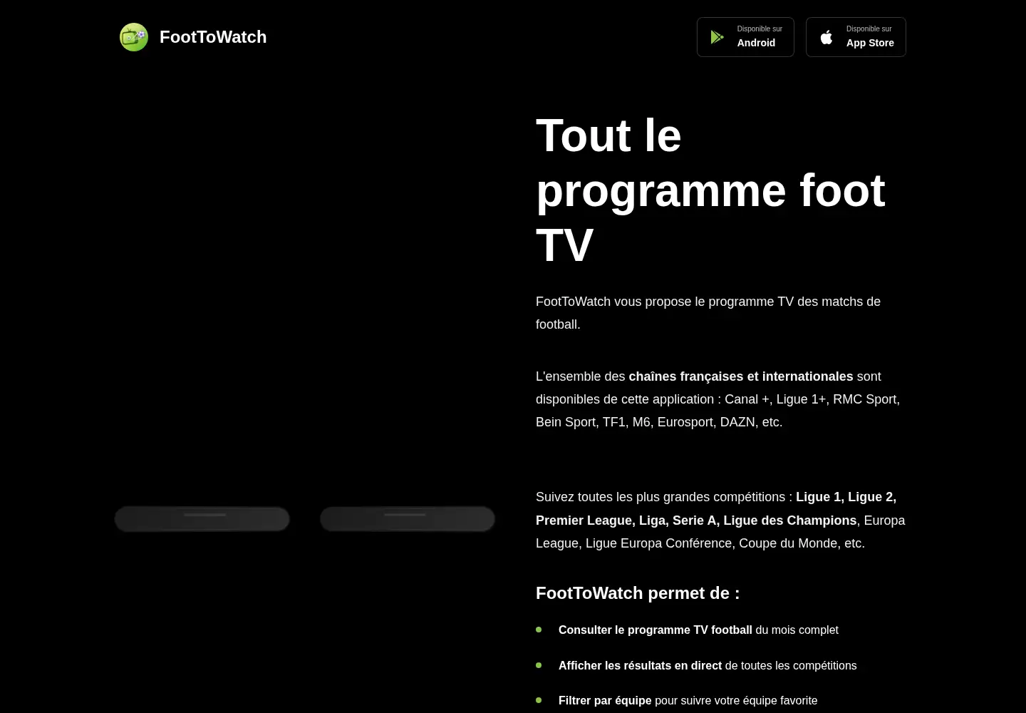 Captured homepage of foottowatch.fr in the current scan