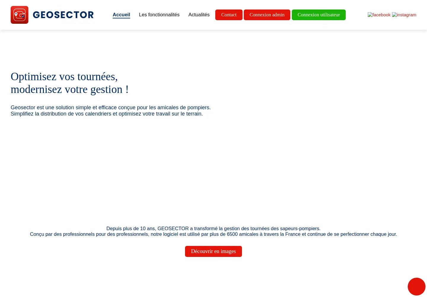 Screenshot of geosector.fr