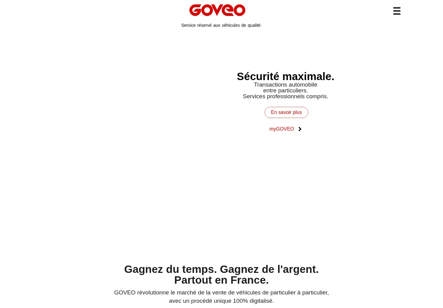Captured homepage of goveo.fr in the current scan