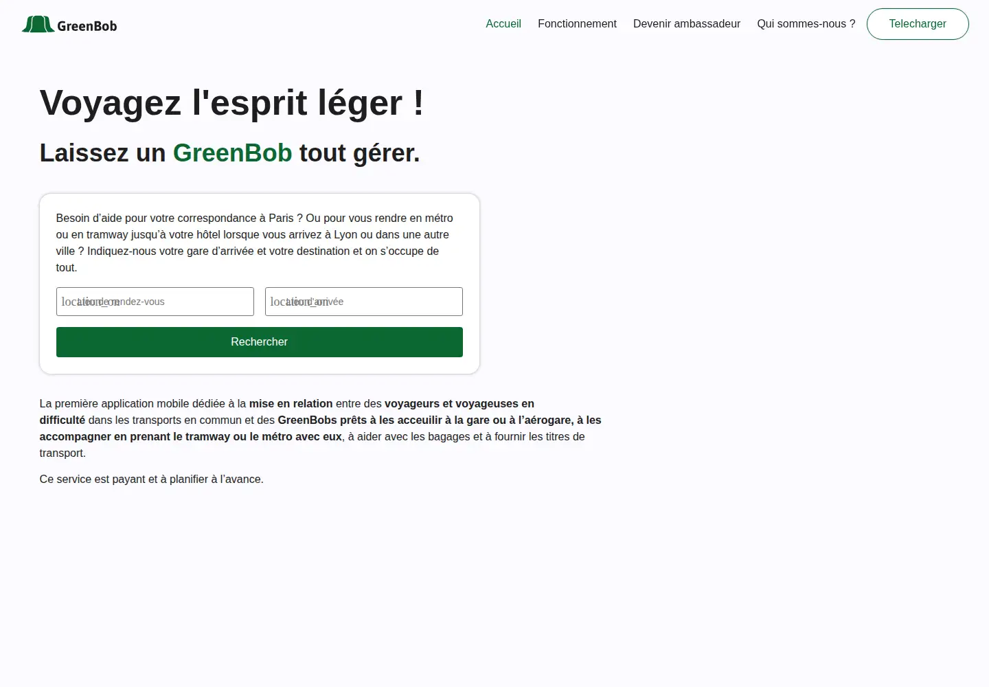 Captured homepage of greenbob.fr in the current scan