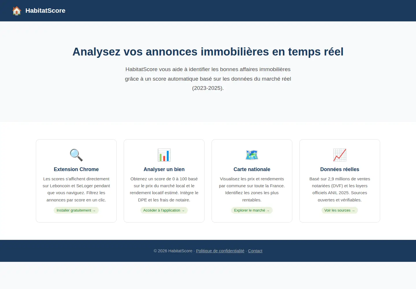 Screenshot of habitatscore.fr
