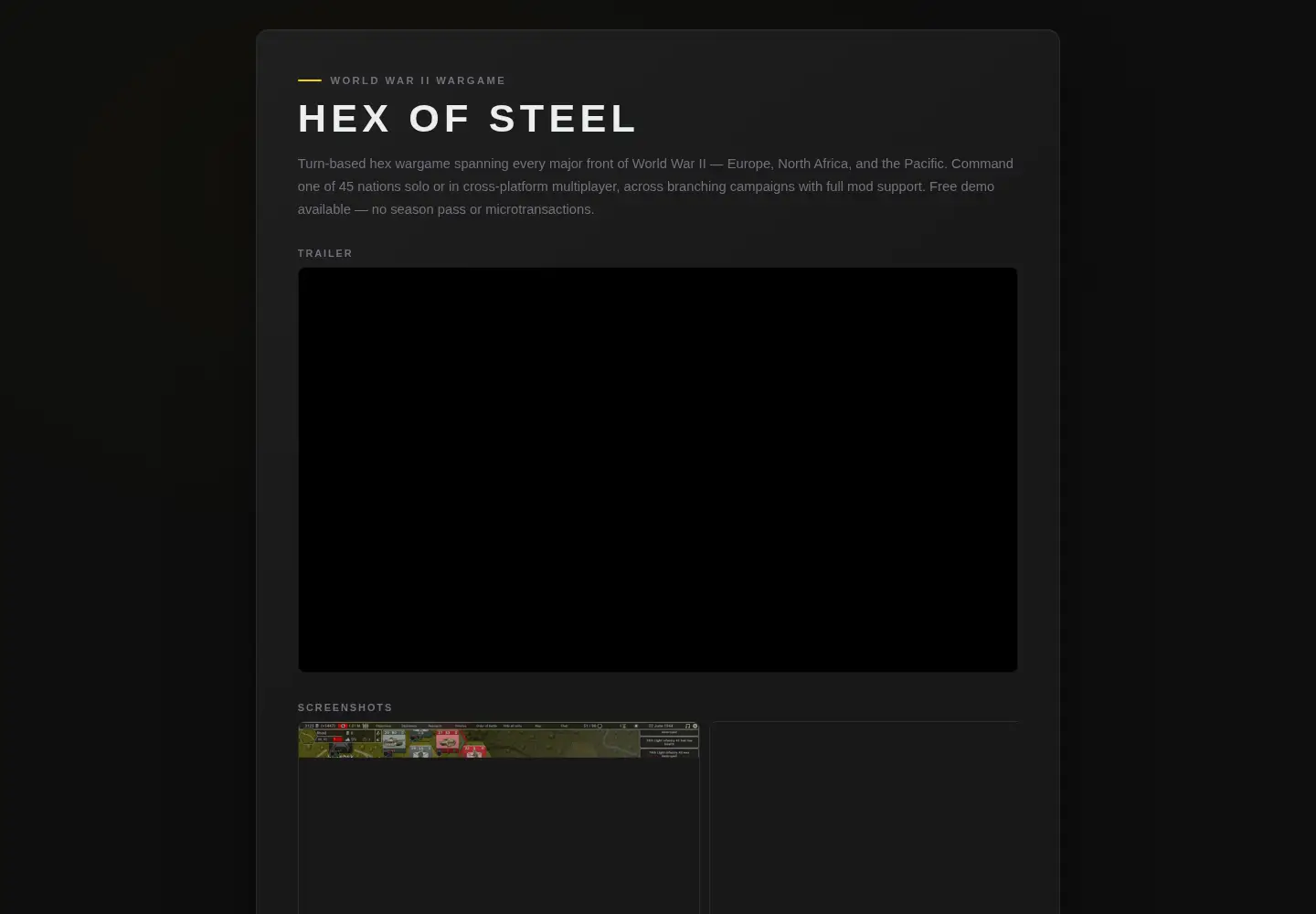 Screenshot of hex-of-steel.fr