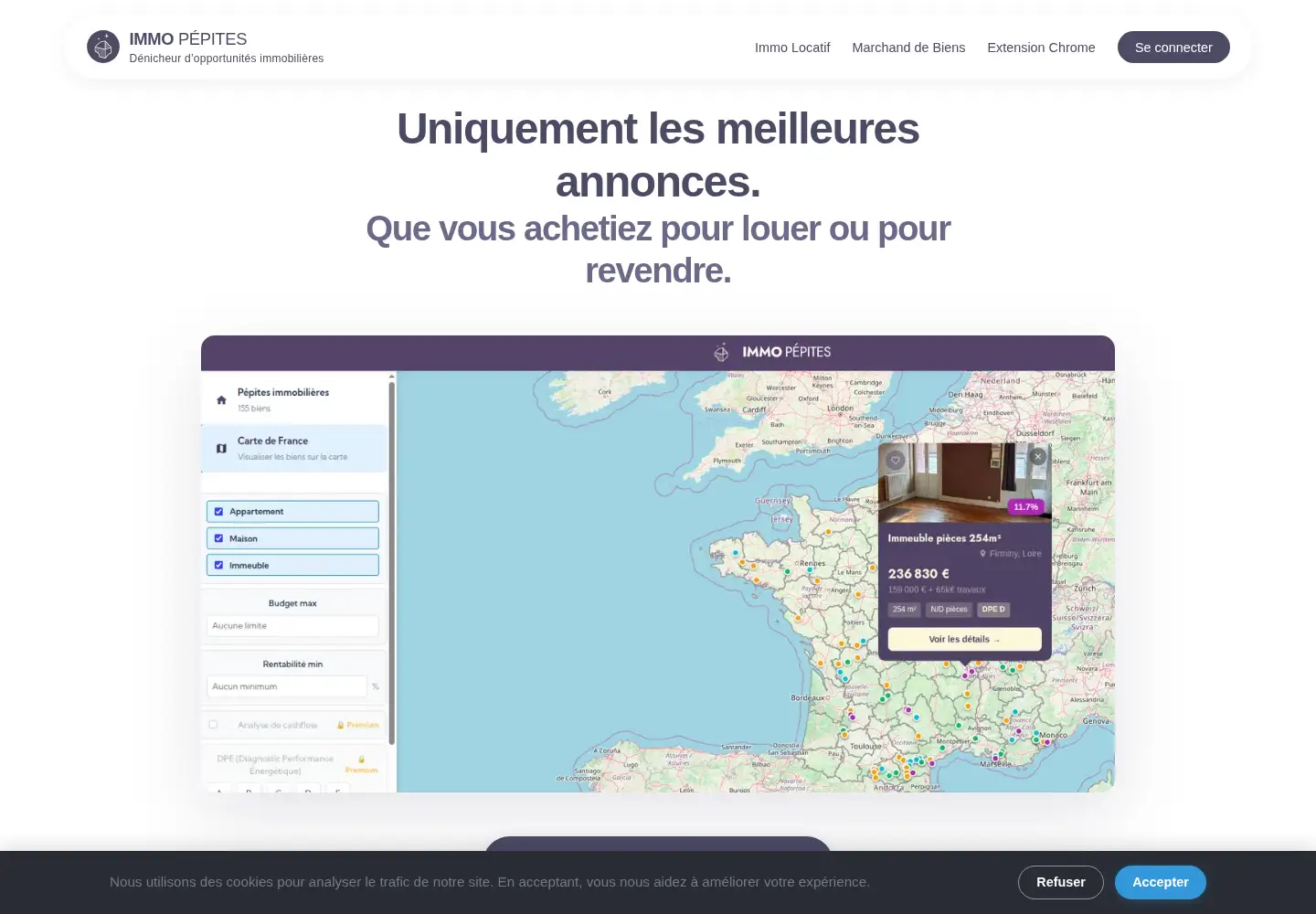 Screenshot of immo-pepites.fr