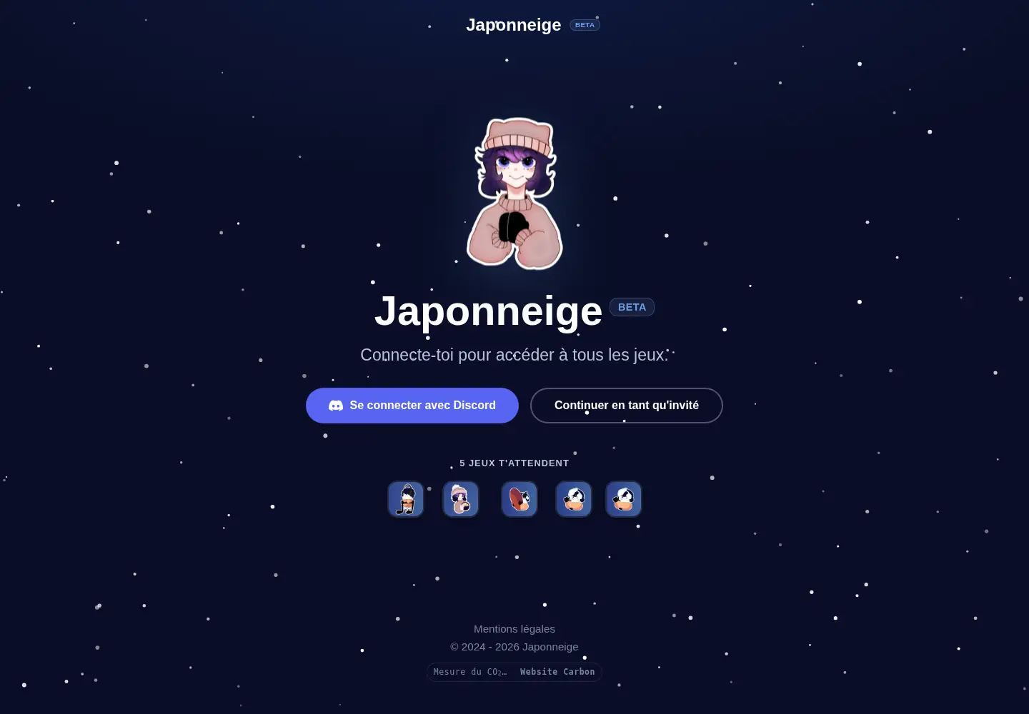 Captured homepage of japonneige.fr in the current scan