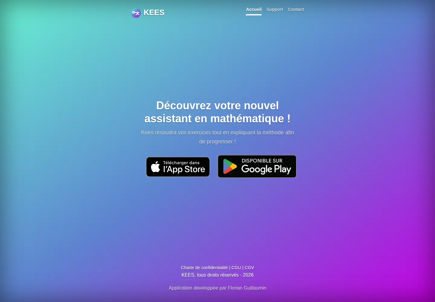 Screenshot of keesmaths.fr
