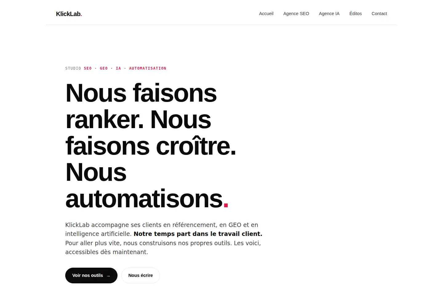 Screenshot of klicklab.fr