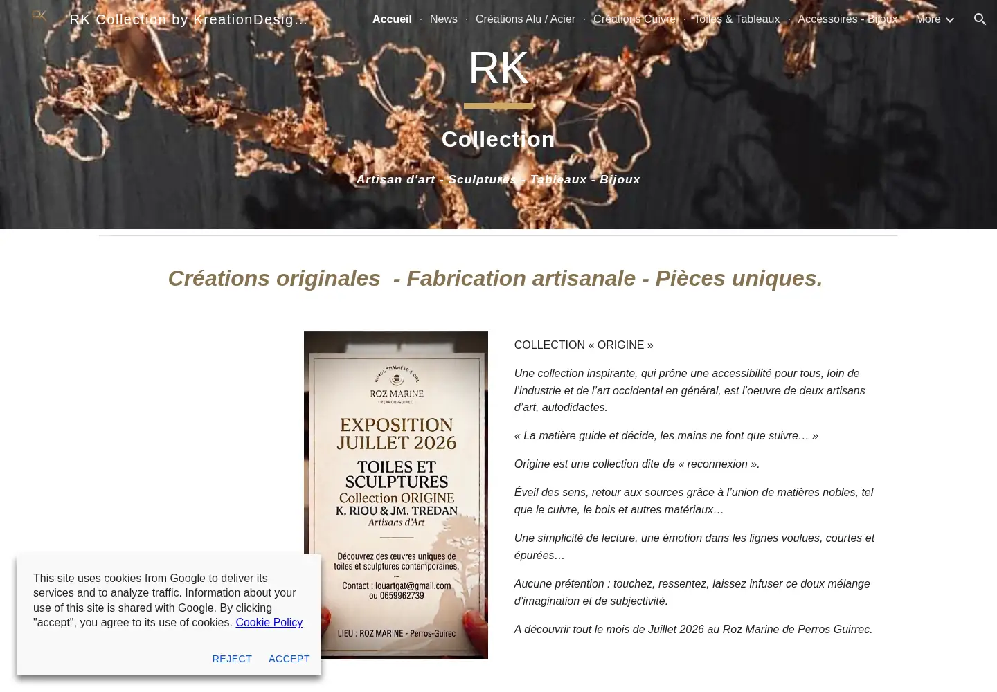 Captured homepage of kreationdesign22.fr in the current scan