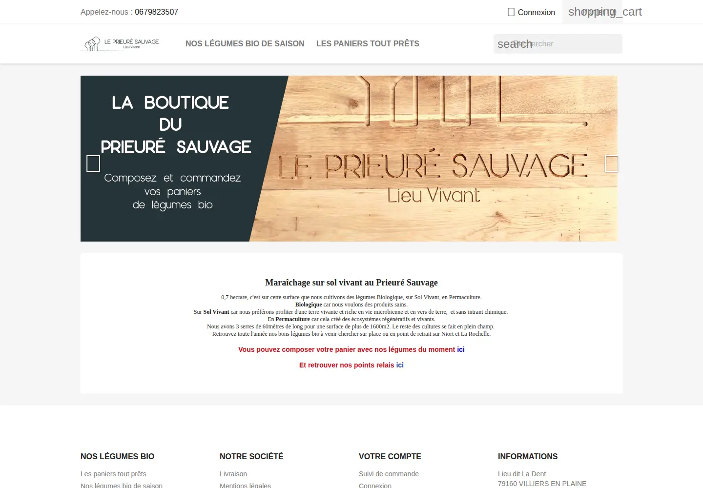 Captured homepage of laboutiqueduprieure.fr in the current scan