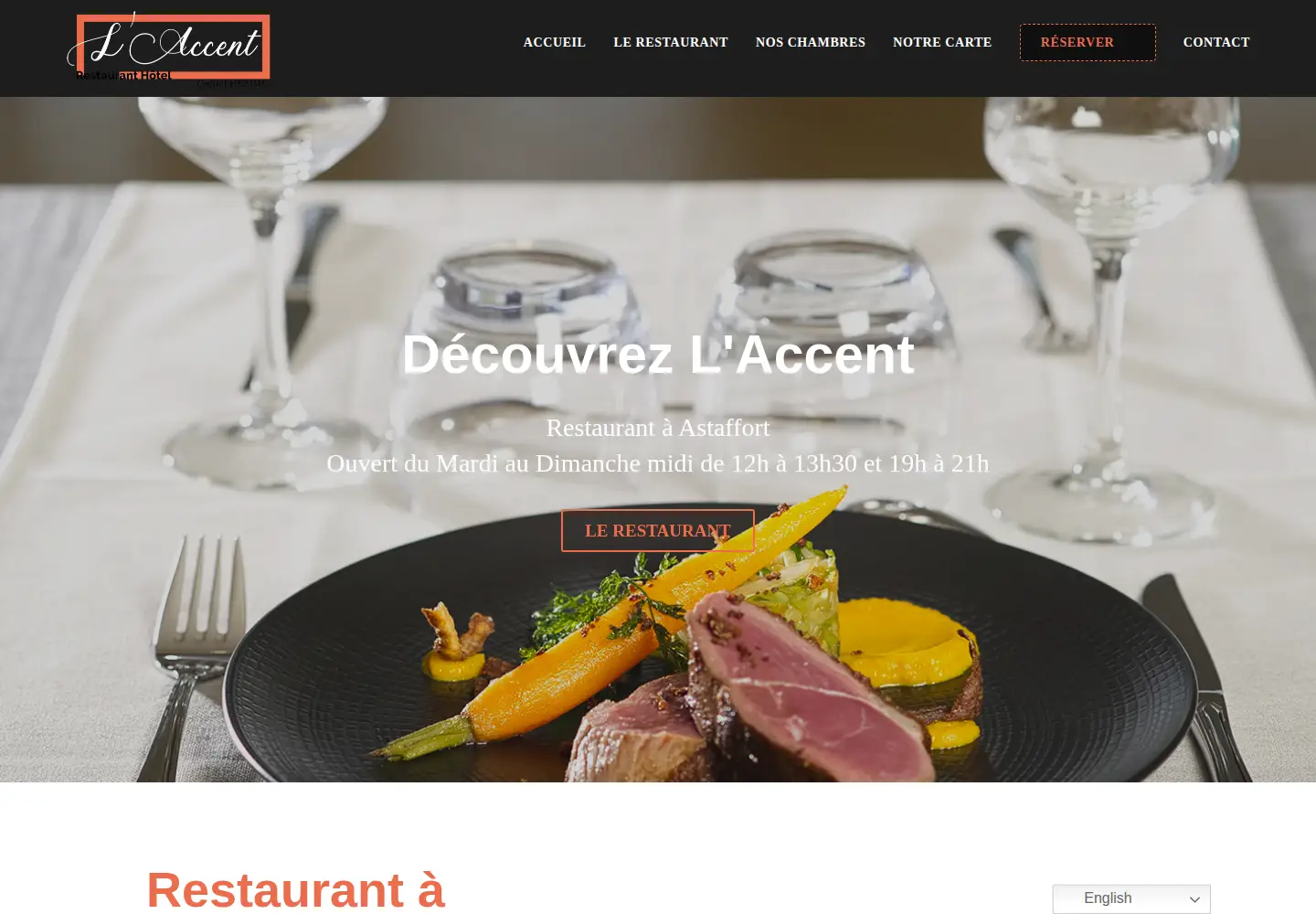 Screenshot of laccentrestaurant.fr