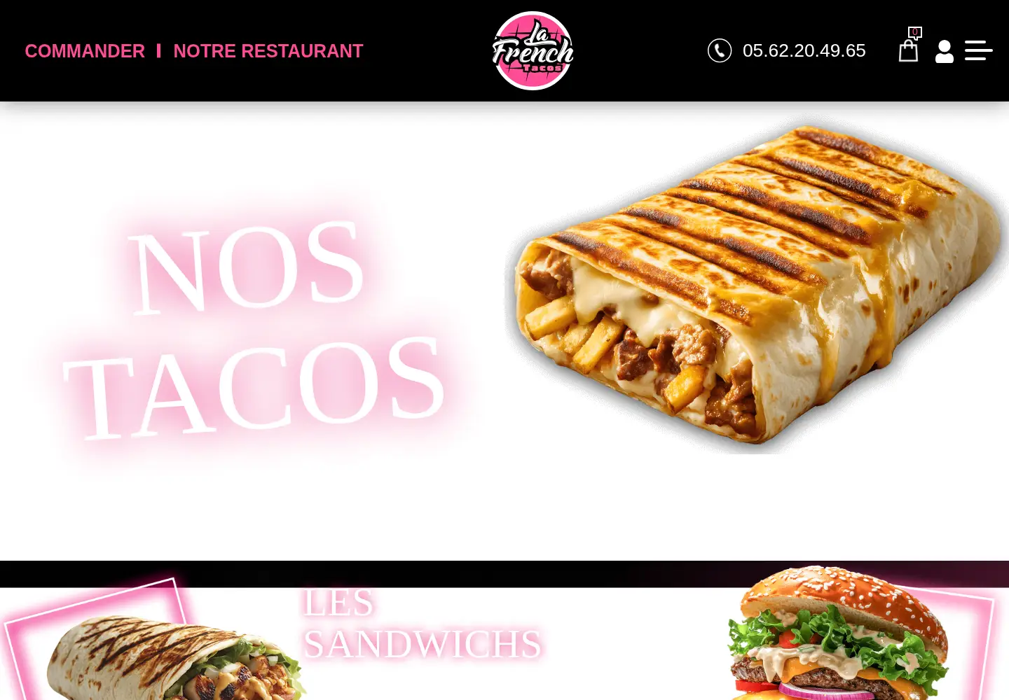 Captured homepage of lafrenchtacos.fr in the current scan