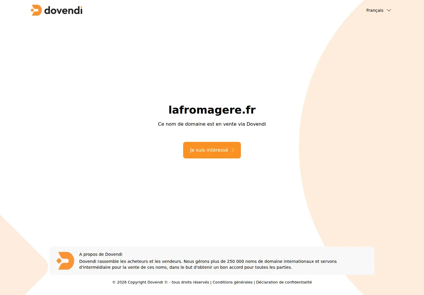 Captured homepage of lafromagere.fr in the current scan