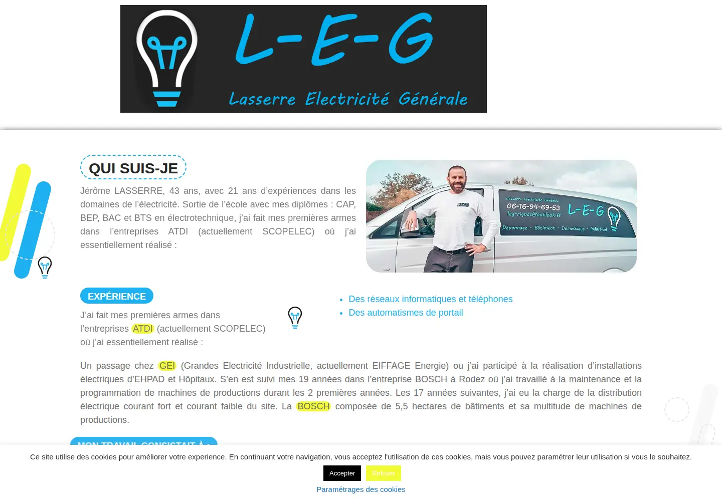 Captured homepage of lasserre-electricite-generale.fr in the current scan