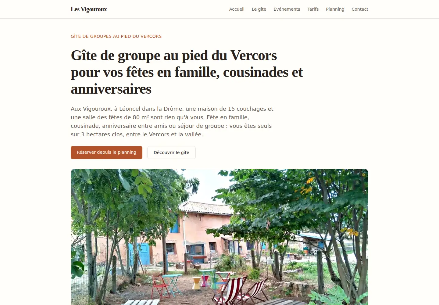 Screenshot of lesvigouroux.fr