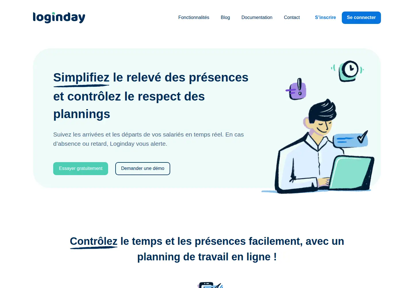 Captured homepage of loginday.fr in the current scan