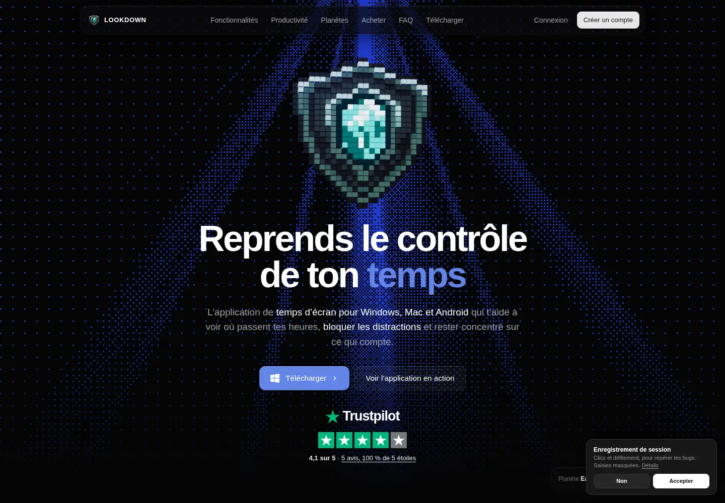 Captured homepage of lookdown.fr in the current scan