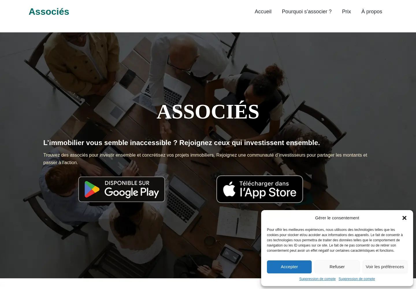 Screenshot of mesassocies.fr