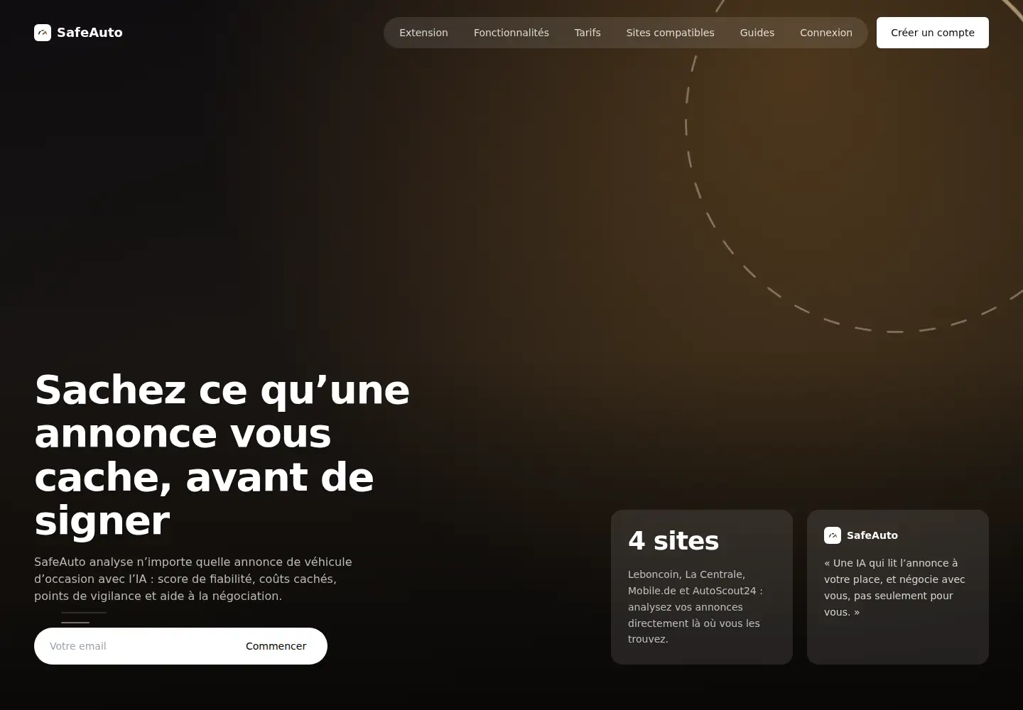 Captured homepage of safeauto.fr in the current scan