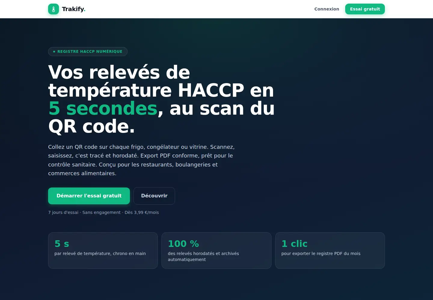 Screenshot of trakify.fr