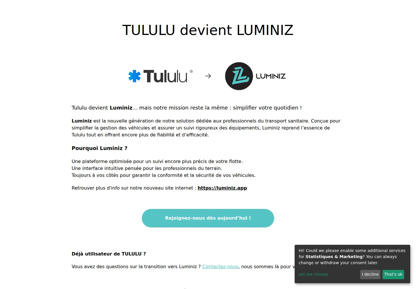 Captured homepage of tululu.fr in the current scan